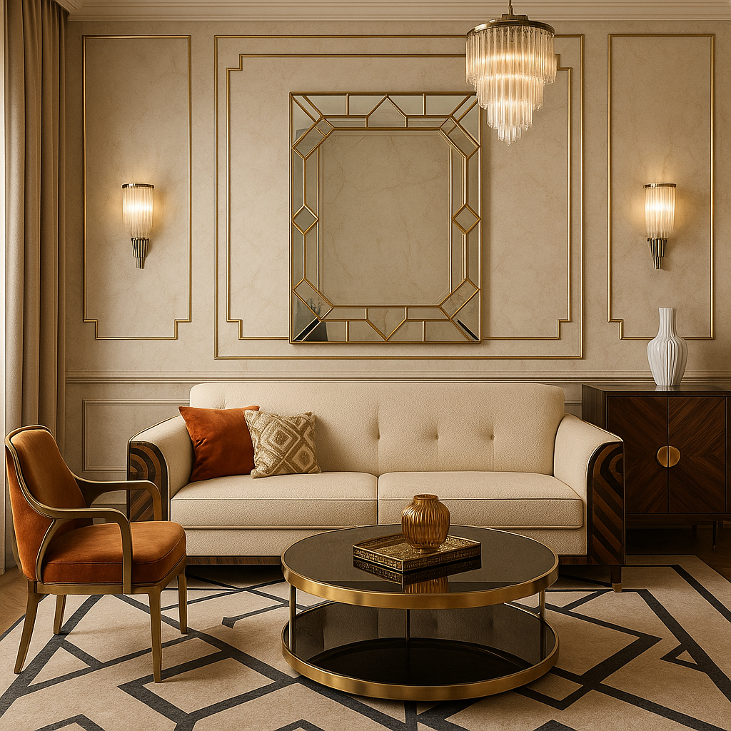vintage furniture art deco vintage-furniture-art-deco-illustration